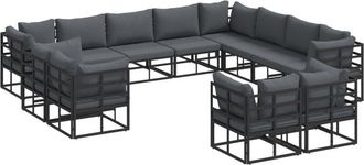 vidaXL Garden Sofa Set with Cushion 12 pcs vidaXL