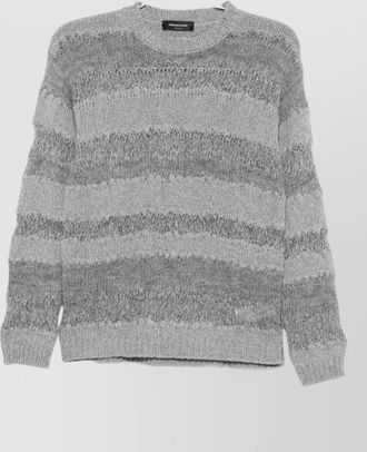 Fabiana Filippi open-knit striped wool crewneck sweater