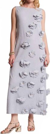 Frances Valentine Womens Origami Dress In Blue Seersucker Stripe