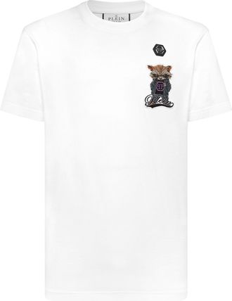 Philipp Plein Round Neck T-Shirt Plein Raccoon Signature
