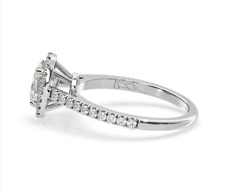 The Diamond Store Georgina Lab Oval Diamond Halo Engagement Ring Platinum 2.05ct F/VS1