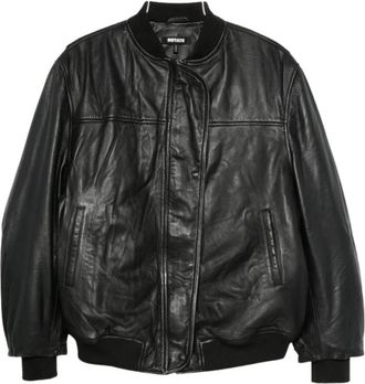 Rotate Oversized 100 Jas - Dames - Bomber jackets - Zwart - XS - Leer - Jassen