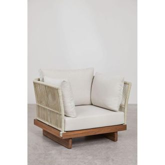 Sklum Pack De 2 Sillones En Madera De Acacia Y Cuerda Trenzada Dailin Sklum