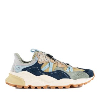 Flower Mountain Tiger Hill Man Sneakers In And Suede And Fabric Beige And Blue