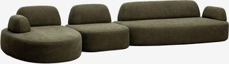 Sklum Sof&aacute; Modular Chaise Longue Izquierdo De 3 Piezas Con M&oacute;dulo Esquinero Tapizado Giorgia Sklum