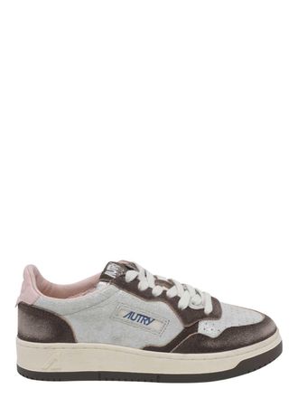 Autry Medalist Low Wom Yb02 Laminated Wildleder/Suede Silber/Mustang Sugar