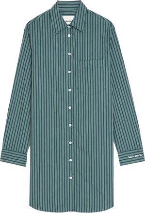 Zadig&Voltaire Chemisier Rorning corto a righe a maniche lunghe - Verde
