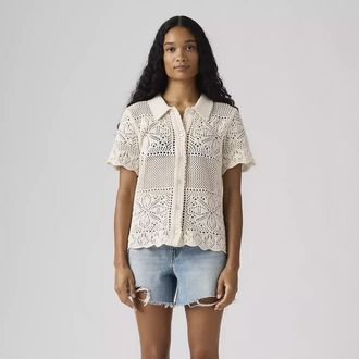 Levi's Gehaakte blouse met korte mouwen