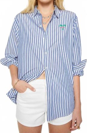 Mother Bestie Shirt In White / Blue Stripe