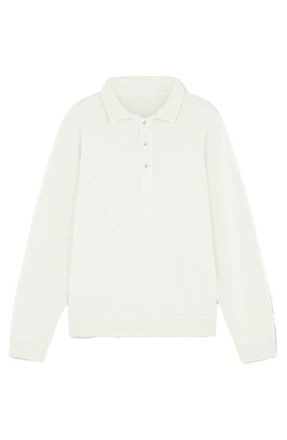 Fortela Hunting Long Sleeve Fleece Jersey Polo Shirt in Off White at Nordstrom, Size Small Eu