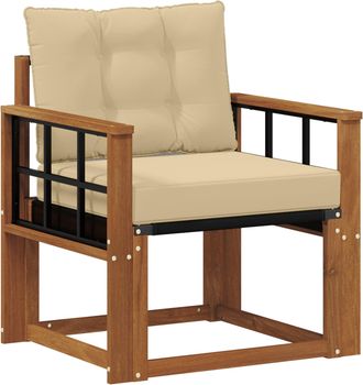 vidaXL Sof&aacute; De Exterior Madera Maciza De Acacia Y Textileno Natural Vidaxl
