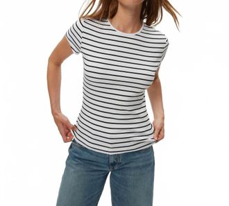 Michael Stars Joy Stripe Tee In White