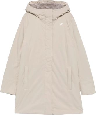 K-Way Sophie Twill Soft Beaver Parka - Dames - Parka Jassen - Beige - L - Nylon - Jassen