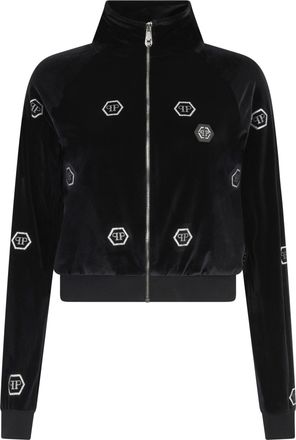 Philipp Plein Chenille Tracksuit Jacket Mini Monogram Crystal Monogram