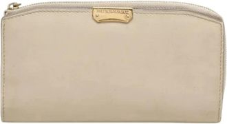 Burberry Pre-owned Zip Around Bifold Wallet - Dames - Vintage Accessoires - Beige - ONE Size - Leer - Vintage