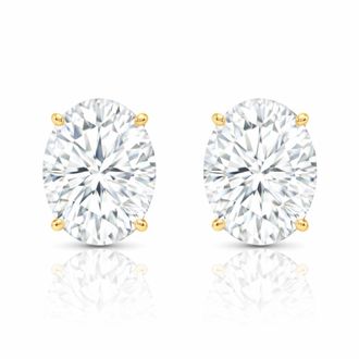 MAX + STONE 14K Gold Oval Earrings embellished with Swarovski Zirconia Various Stone Sizes