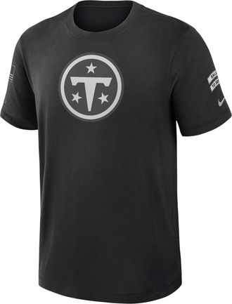 Nike Tennessee Titans Salute to Service Slub Nike Mens Dri-FIT NFL T-Shirt in Black | 034900AA5A-AEG