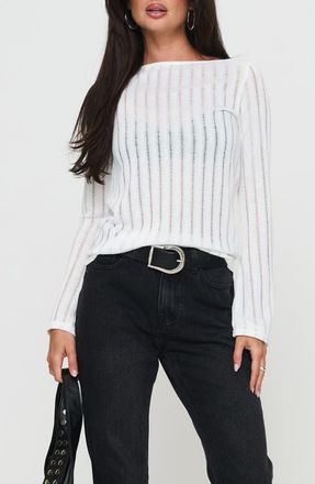 Princess Polly Tuppence Open Stitch Sweater in White at Nordstrom, Size 8