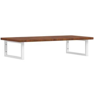 vidaXL Estante De Lavabo De Pared De Acero Y Madera Maciza De Roble Vidaxl