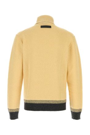 Ermenegildo Zegna Mens Yellow Cashmere Sweater 801 Exterior: Maglieria