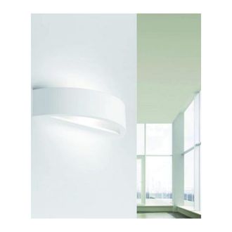 Trade Shop Trade Shop Traesio - Trade Shop - Applique Muro Moderno In Gesso Mezzaluna Slim 1xr7s Lampada Verniciabile Gs-e62