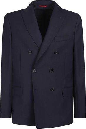 Fay Double-Breasted Jas - Heren - Blazers - Zwart - M - Denim - Jassen