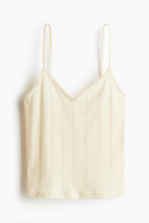 H&M Tr&auml;gertop aus Pointelle - Hellgelb