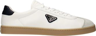 Prada mannens Sneakers Wit/Blauw Leer