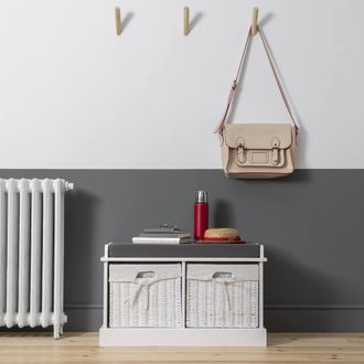 N&ouml;a & Nani Stockholm Storage Bench with 2 Baskets in White