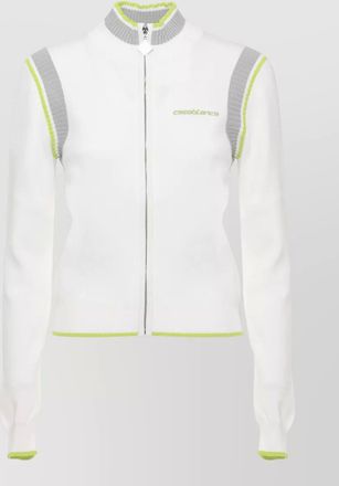 Casablanca ribbed zip up high neck jacket