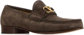 Valentino Garavani Mens Vlogo Loafer Gray Splicalf Leather