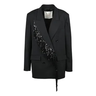 Jucca Jassen, Dames, Zwart, S, Wol, Giacca Lunga