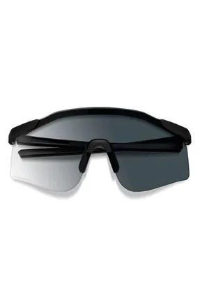 Smith Defy 61mm ChromaPop Shield Sunglasses in Matte Black /Clear To Gray at Nordstrom
