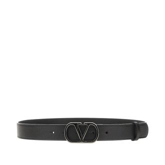 Valentino Garavani Leather belt with Vlogo Signature buckle Man 95