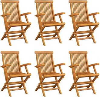 vidaXL Vidaxl - Sillas De Jard&iacute;n Plegables 6 Unidades Madera Maciza De Teca