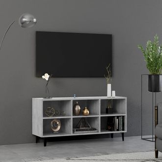 vidaXL Vidaxl - Mobile Tv Con Gambe In Metallo Grigio Cemento 103,5x30x50 Cm