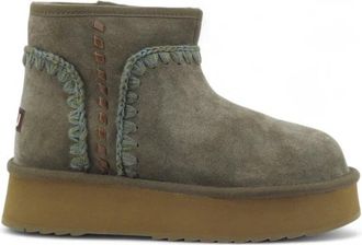 Mou Enkellaarsjes - Dames - Winterlaarzen - Groen - 39 EU - Leer - Schoenen