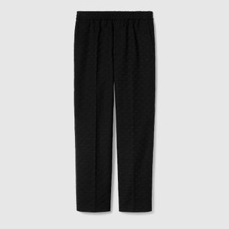 Gucci GG Cotton Blend Canvas Pant, Size 44, Black