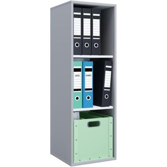ebuy24 Supporto in legno VCM File Cabinet salvaspazio Dimensioni ca. A. 110 x L. 35 x T. 37 cm Mensola elegante Scaffale ufficio - Lona I 3f (Grigio)