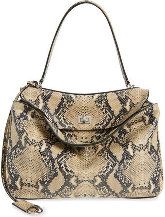 Balenciaga Medium Rodeo Python Print Leather Top Handle Bag in Natural at Nordstrom