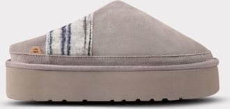 Lamofootwear Womens Jane Slip On Platform Slipper In Grey/multi