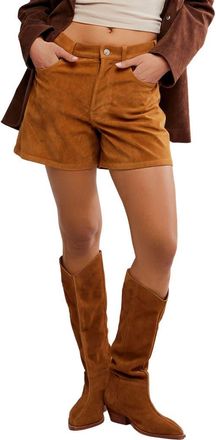 Free People Tippi Faux Suede Shorts in Dark Honey at Nordstrom, Size 25