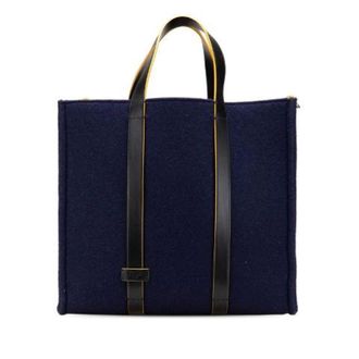 Fendi Pre-owned Tote Bags, female, Blue, Size: ONE SIZE Pre-owned Wool Leather Tote Bag