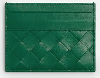 Bottega Veneta Intrecciato Credit Card Case - Green - Woman - 100% Lambskin