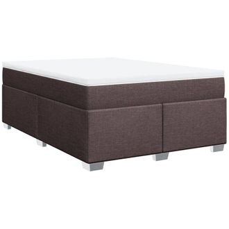 vidaXL Vidaxl - Cama Box Spring Con Colch&oacute;n Tela Marr&oacute;n Oscuro 160x200 Cm