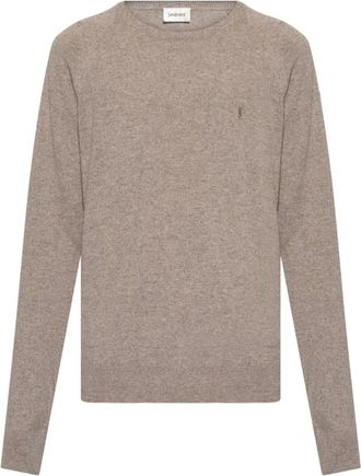 Saint Laurent Truien & Vesten, Heren, Grijs, S, Kasjmier, Cassandre Sweater