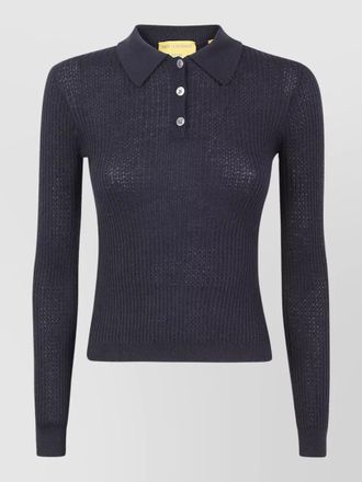 Guest In Residence cashmere slim-fit long-sleeve polo shirt