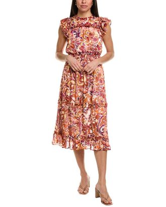 CeCe by Cynthia Steffe Smocked Waist Midi Dress