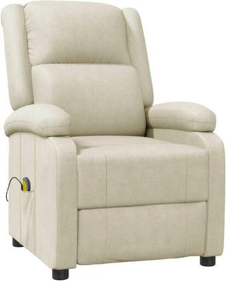 vidaXL vidaXL Poltrona Massaggiante Bianco Crema in Similpelle