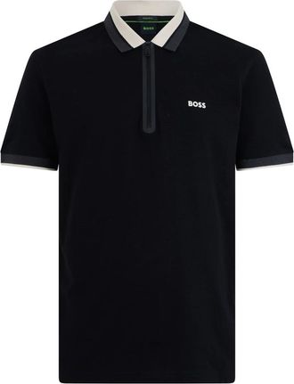 HUGO BOSS Polo van katoen met rits - Heren - Polos - Zwart - XS - Katoen - Tops